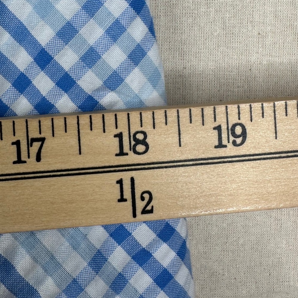 Anne Klein Seersucker Plaid‎ Midi Dress size 12 Blue/White - Picture 7 of 8